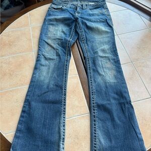 Cruel Girl Distressed Blue Flare Jeans